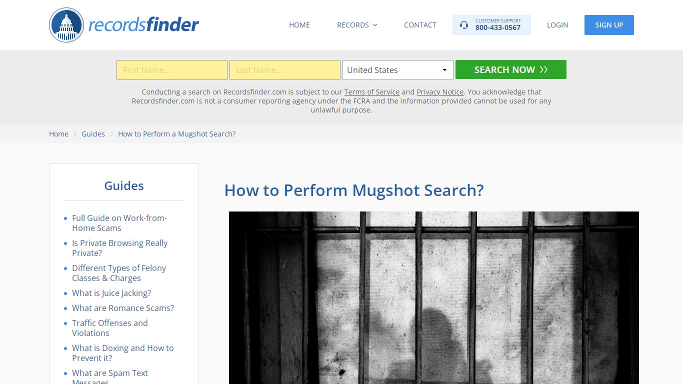 8 Free Ways to Find Your Past and Current Mugshots - RecordsFinder